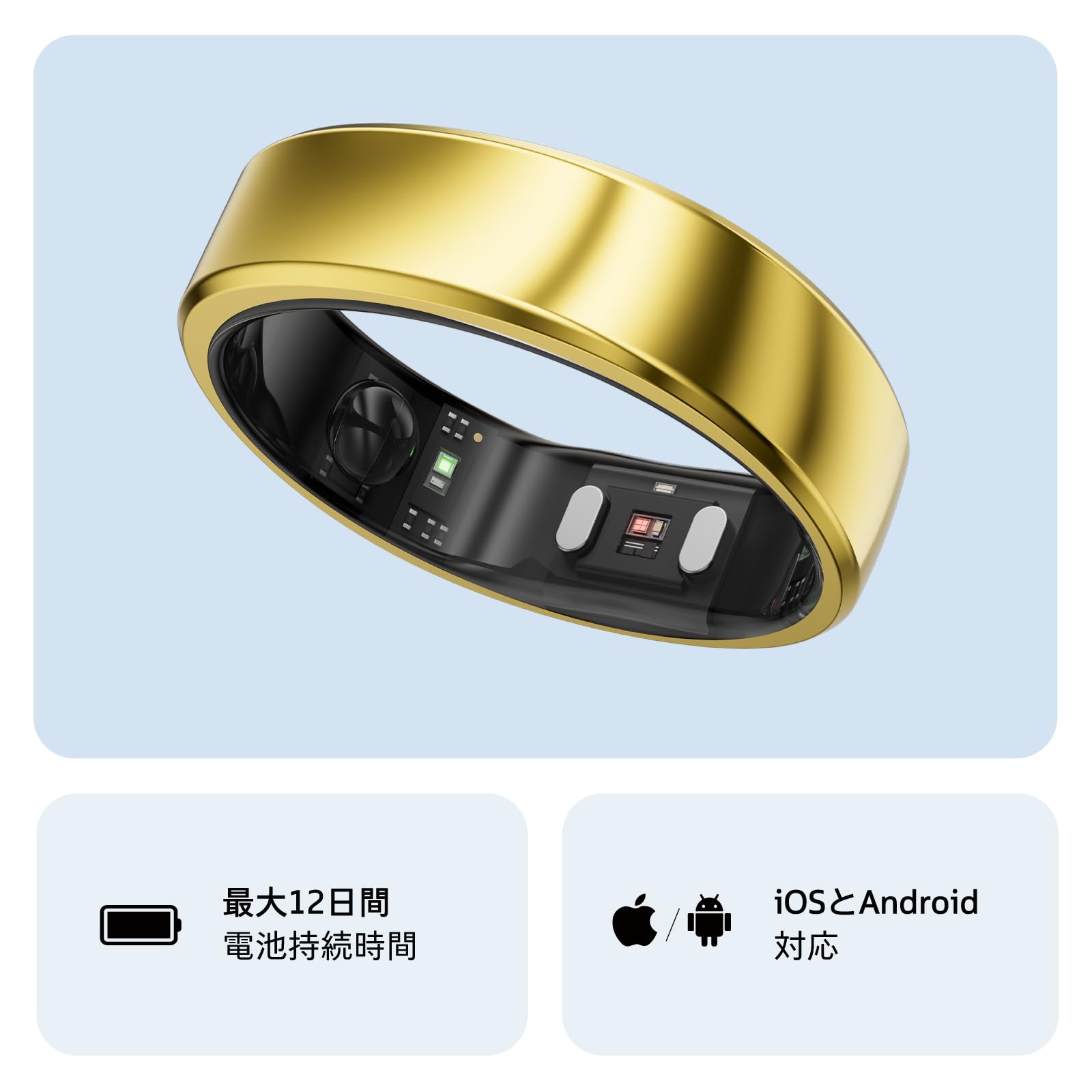 RingConn Gen 2 Smart Ring | No App Subscription Required, First Confirm Size with Sizing Kit, Battery Lasts Up to 12 Days, Sleep, Heart Rate, Stress, Women's Health Management, Fitness Tracking