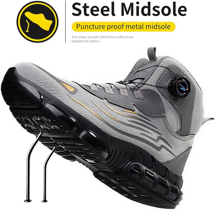 Steel Toe Work Sneakers for Men Women Lightweight Comfortable Industrial & Construction Work Safety Shoes - Image 4
