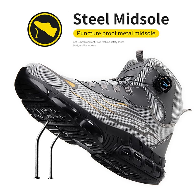 Image of Steel Toe Work Sneakers for Men Women Lightweight Comfortable Industrial & Construction Work Safety Shoes