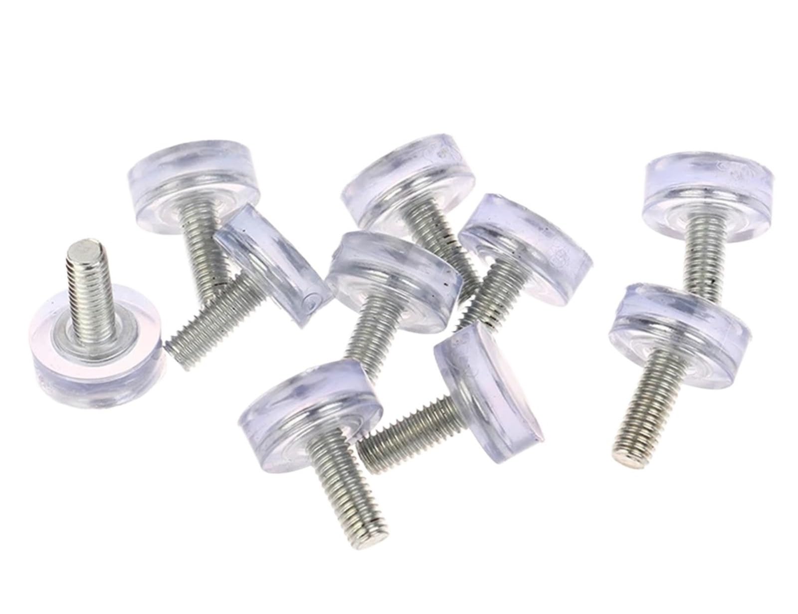 bogniga Adjustable Levelling Feet Pad Mount Kit 40PCS Clear Iron Plastic Furniture Table Chair Leg Feet Adjustable Leveler Glide Slide M6 M8 Screw in Anti-Slip Foot Pad