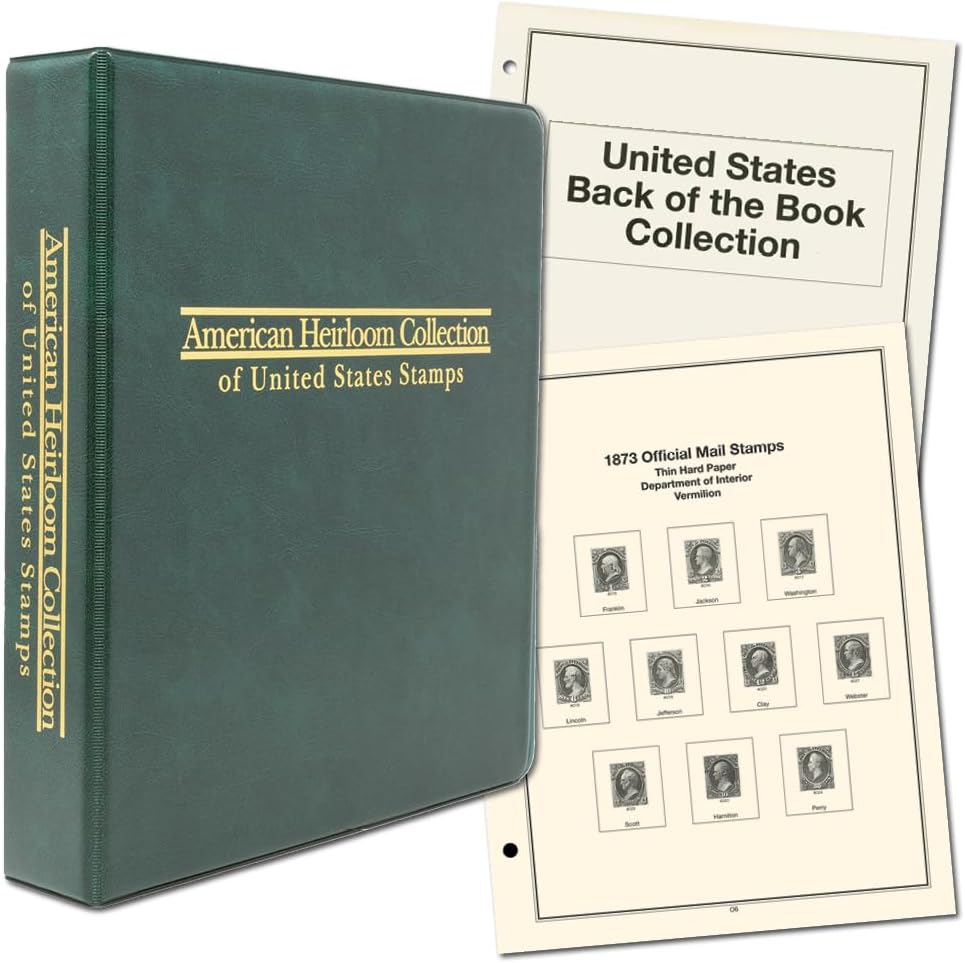 Generic Mystic's American Heirloom Stamp Album of United States Back-of-the-Book Stamps, Volume 2, Green