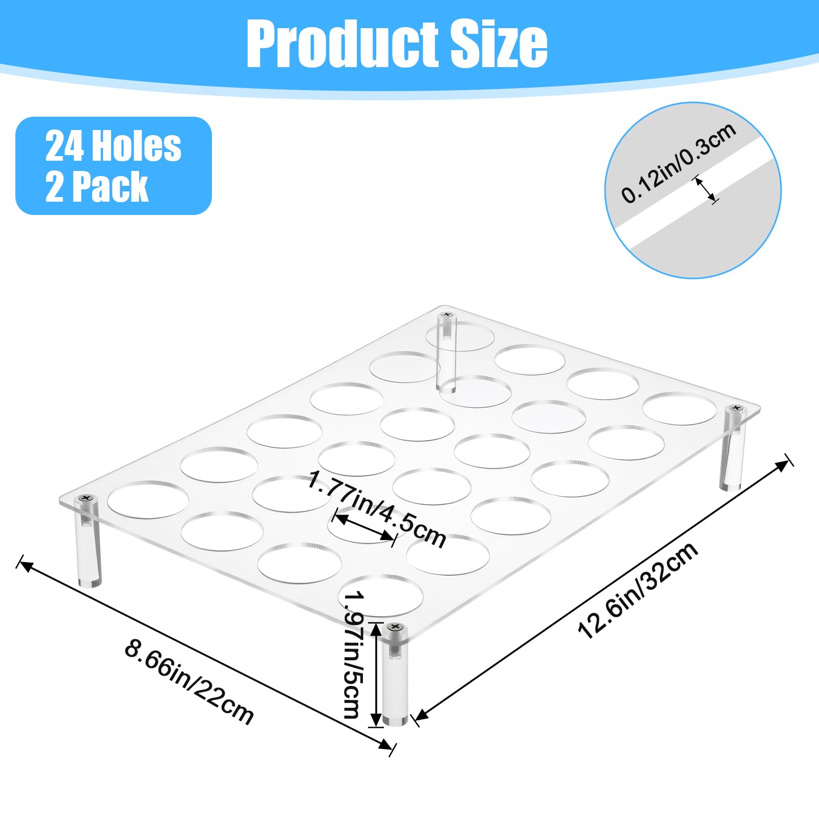 HOFURME 2-Pack 24-Slot Flat Acrylic Kcup Organizer for Drawer, Large-Capacity KCup Holder for Drawer, Shatter-Proof Coffee Capsule Storage, Fits K-Cups, 12.6 x 8.66 x 1.97 Inches