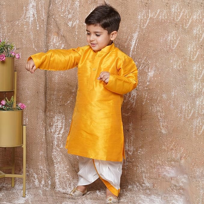 Image of AJ DEZINES Kids Ethnic Wear Pure Cotton Dhoti Kurta Set For Boys
