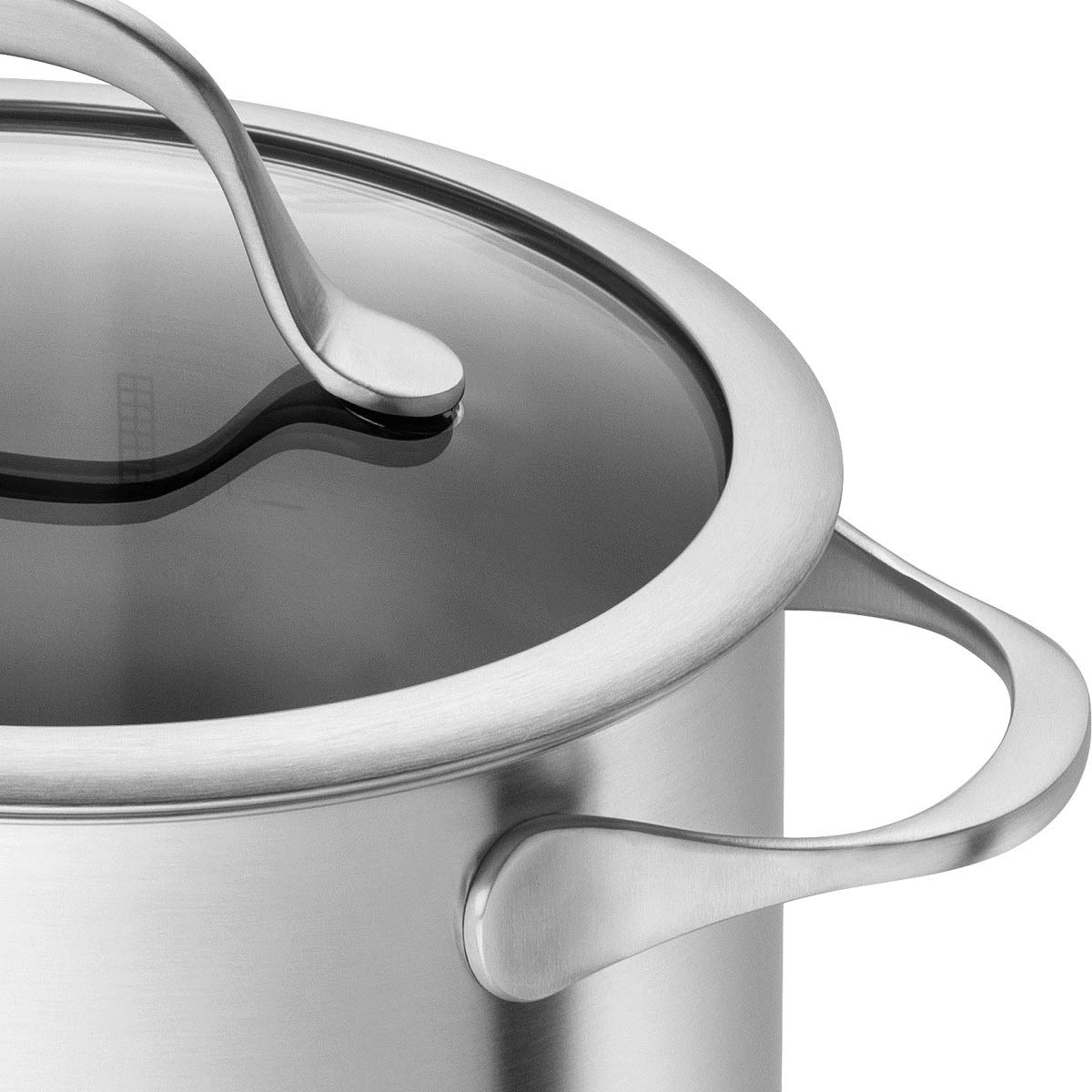 ZWILLING Essence set de casseroles, batterie de cuisine inox 5 pièces avec couvercles en verre, compatible induction, non revêtue, acier inoxydable, argent