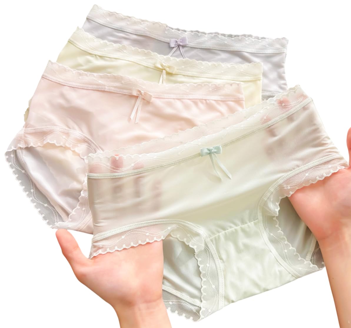 Women's Cotton Underwear, Hi-Leg Soft Briefs Full Coverage Ladies Breathable Panties 3 Pack Free Size Multicolour