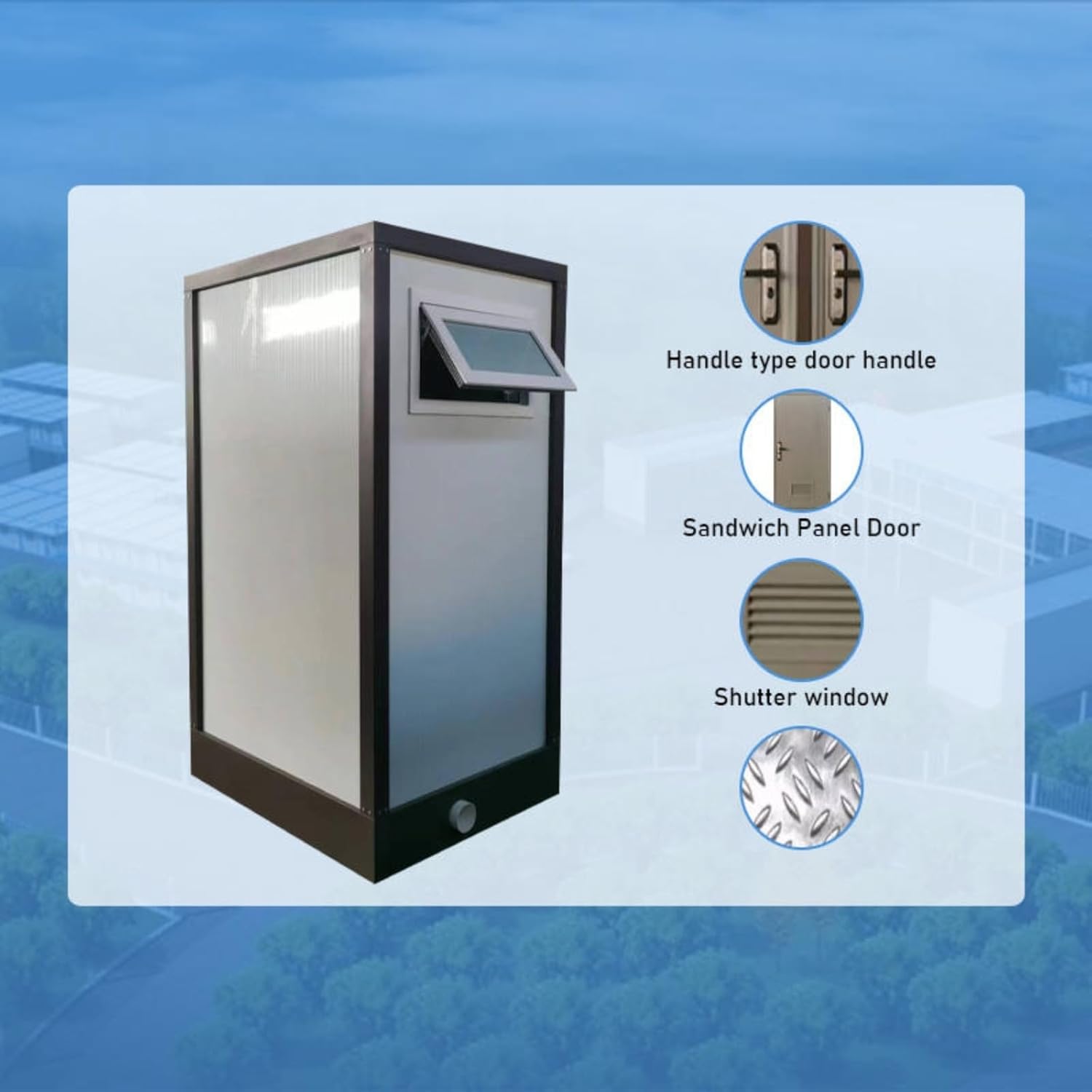 Compact Portable Toilet, Mobile Sanitation Facility for Campgrounds and RV Parks, Lightweight Portable Toilet with Sealed Waste Tank and Fresh Air Vent