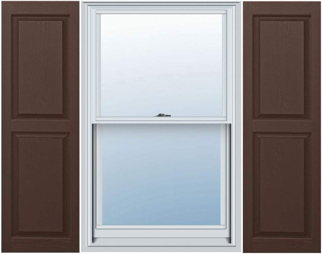 BUILDER'S CHOICE EVP12059BR Shutters, 12" x 59", Brown 12-in. W 59-in. H Brown