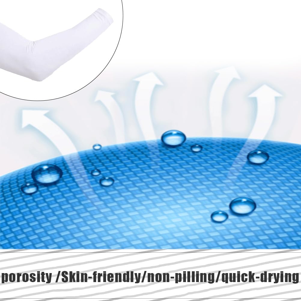 Manicotti Protezione UV E Raffreddamento - Per Ciclismo, Sport All'Aperto - Unisex Bianco - Foto 10