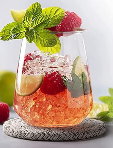 Miniatura 2 de WENFOME Paquete de 4 manteles individuales de tejido ovalado, cargadores de platos de algodón marrón mixto con 4 posavasos redondos, tapetes gruesos