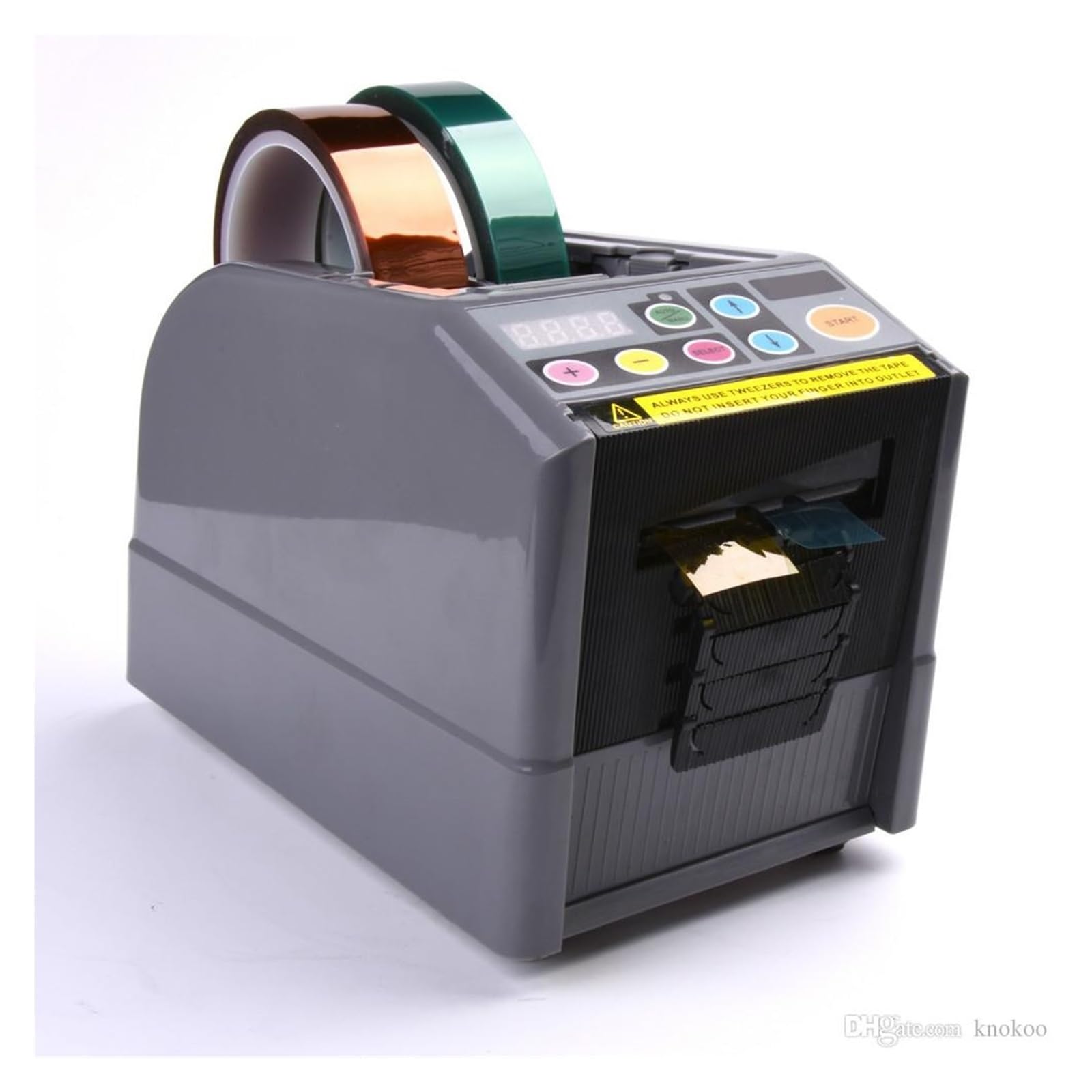 Dévidoir de ruban adhésif automatique, coupe-ruban for largeur de ruban max. 60 mm, diamètre max. du rouleau de ruban 300 mm pour un travail rapide