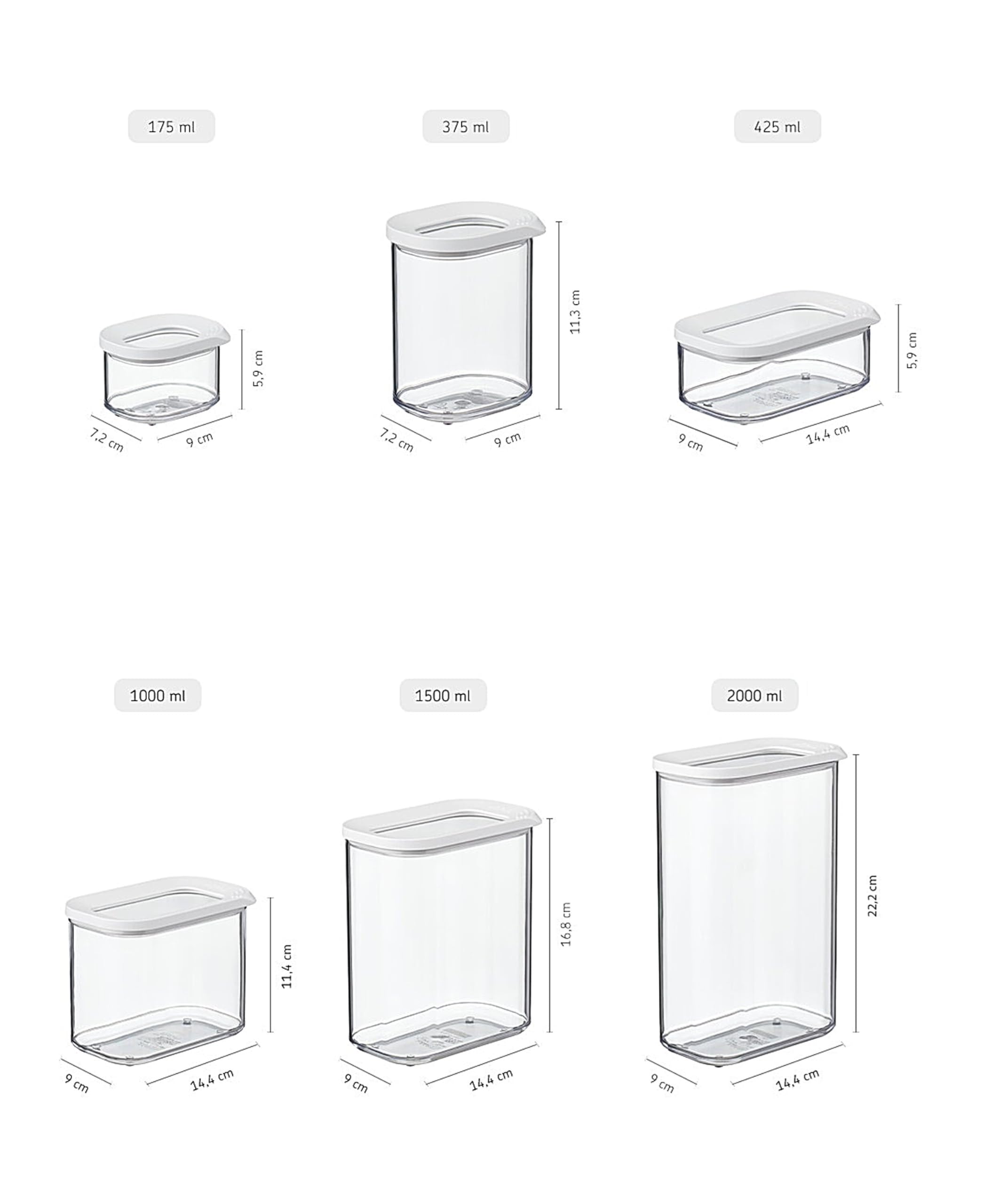 Mepal Modula Vorratsdosen Set XXL 12-teilig | 4x 1000 ml, 4x 1500 ml, 4x 2000 ml | luftdicht & stapelbar | Aufbewahrungsboxen für Lebensmittel | spülmaschinengeeignet | Nordic Green