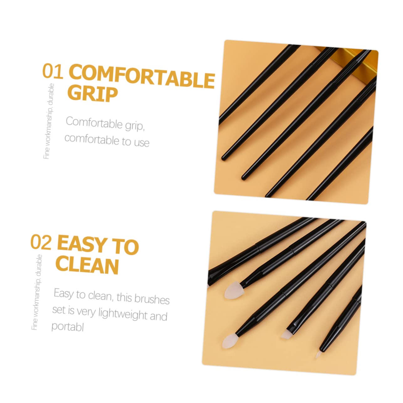Healeved Set Di 5 Pennelli Per Il Trucco Degli Occhi E Delle Sopracciglia Applicatore Per Rossetto in Silicone Strumenti Per Il Trucco Set Di Pennelli Da Viaggio Compatti
