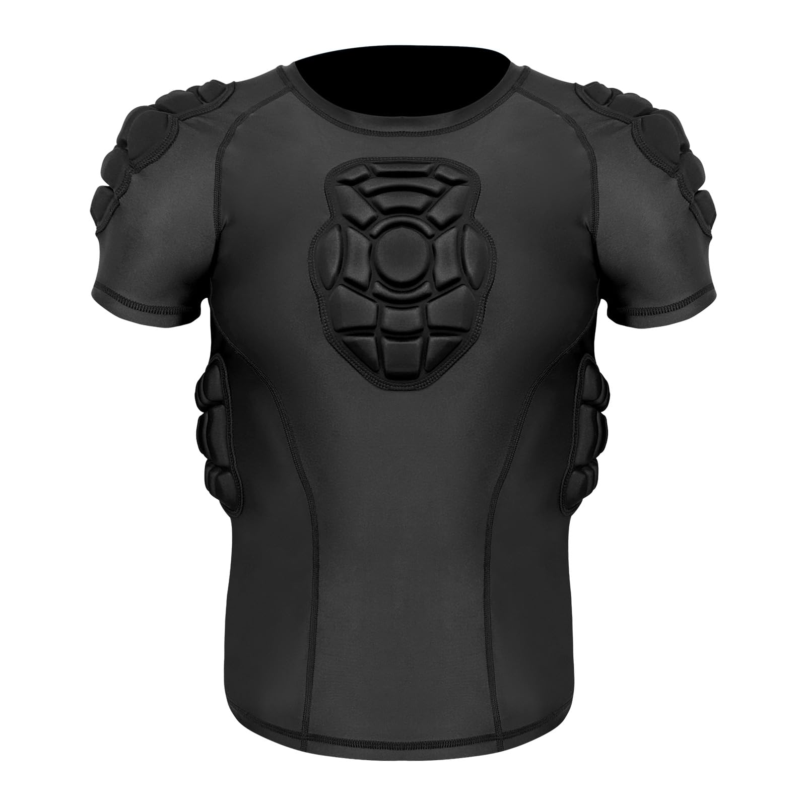 Topeter Youth Football Rib Protector Compression Shirt, Chest, Heart, Shoulder, Sternum Guard Protective Gear