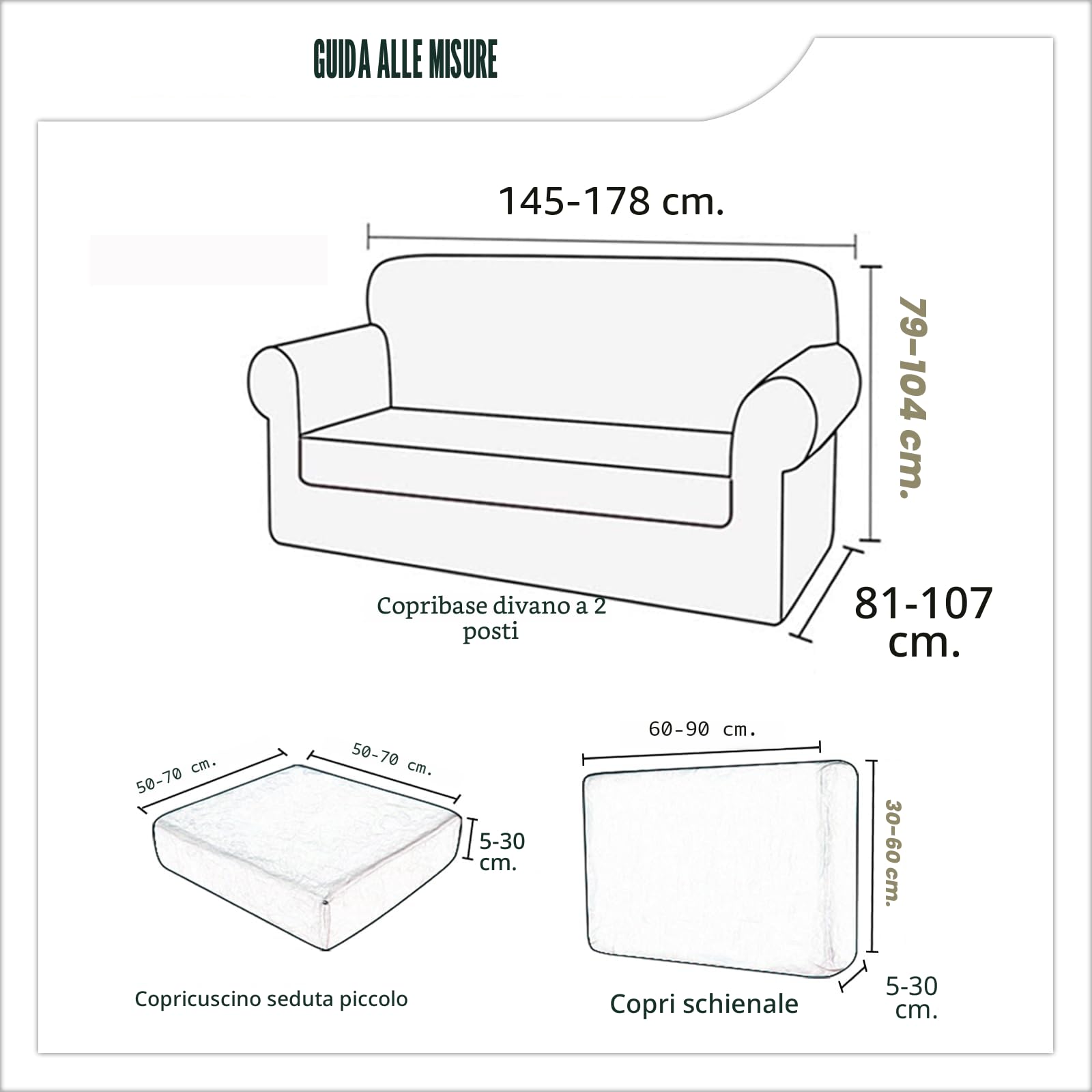 SYLC Ektorp Copridivani Con Cuscini E Schienale Separati, Velluto Elasticizzato Copridivano 1/2/3/4 Posti Con Braccioli, Copri Divano Antiscivolo (Beige,2 Seat Set 5 PCS)