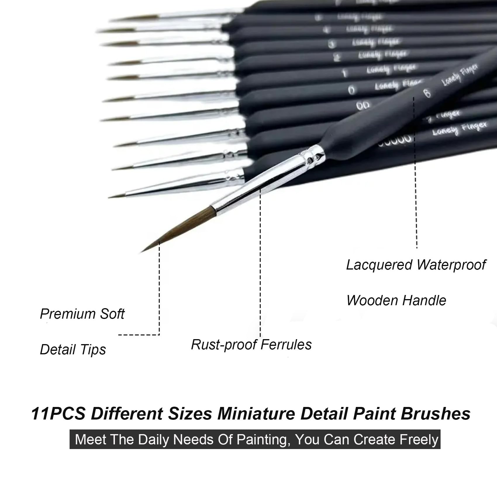 DXAB 30 pièces pinceaux fins 3 tailles petits détails pinceau