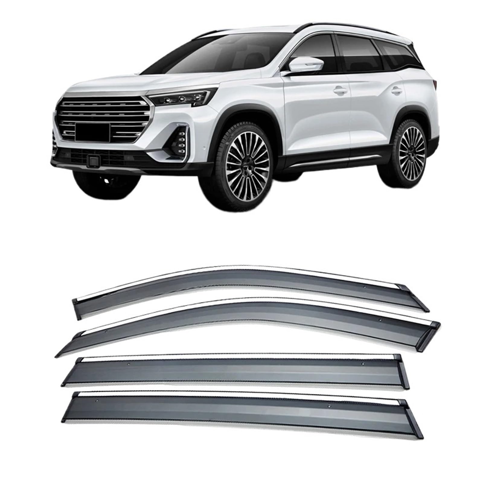 4pcs Compatible for JETOUR T2 X70 X90 X95 Plus Dashing 2018-2025 Car Window Visor Waterproof Anti-Rain Auto External Accessories(X90 Plus 21-25)