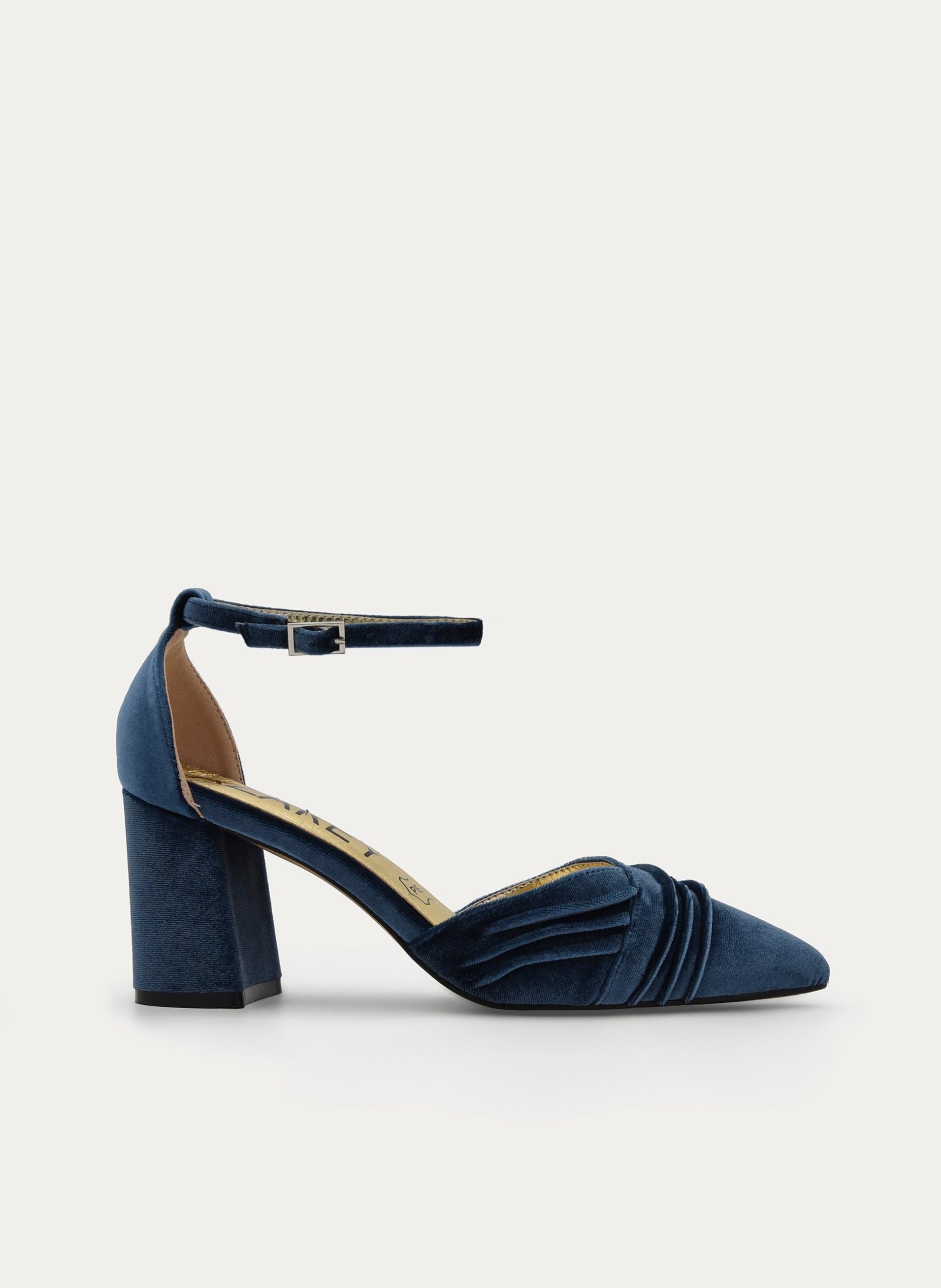 Azarey Zapatos DE SALÓN DE Terciopelo Azul con Correa AL Tobillo - (Talla 41)