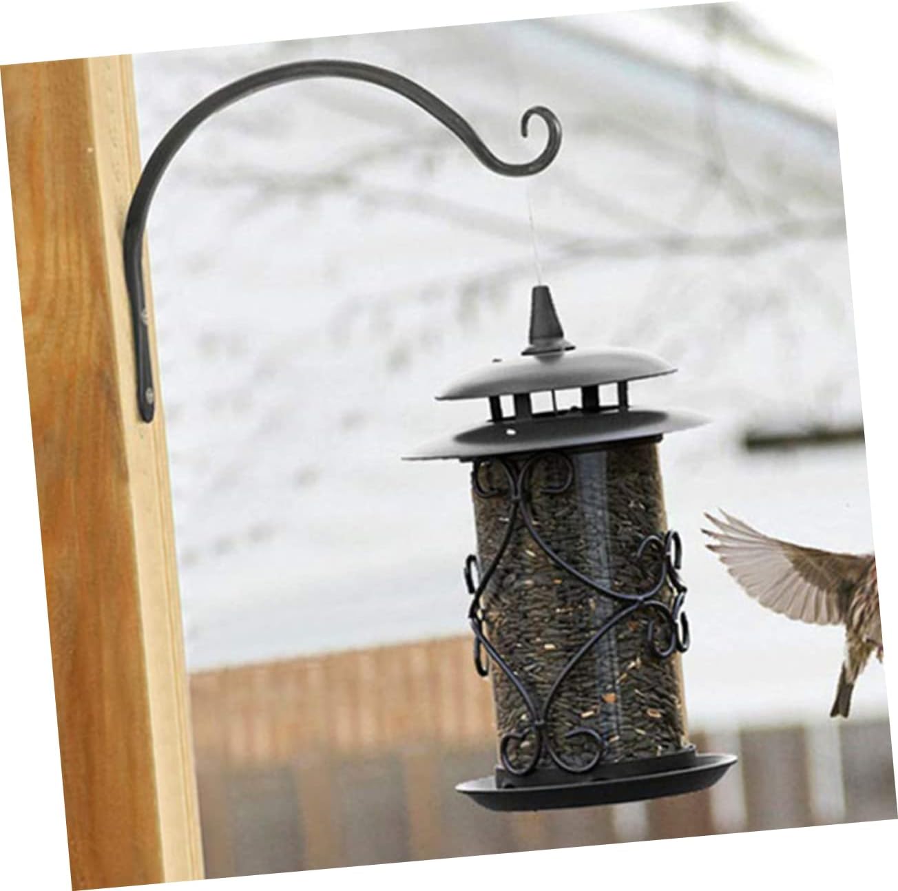 4pcs Hanging Plant Bracket Sturdy Iron Hook for Flower Pots Lanterns Holiday Decor Easy to Install Wall-Mounted Outdoor Indoor Support for Home Gardening