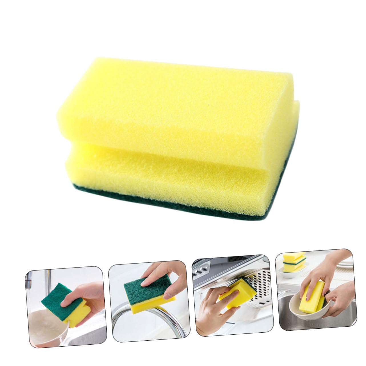 50piezas Esponjas De Limpieza Multifuncionales Antideslizantes para Fregar Utensilios De Cocina Vajilla y Fregaderos Reutilizables y Eficaces La Eliminación De Grasas