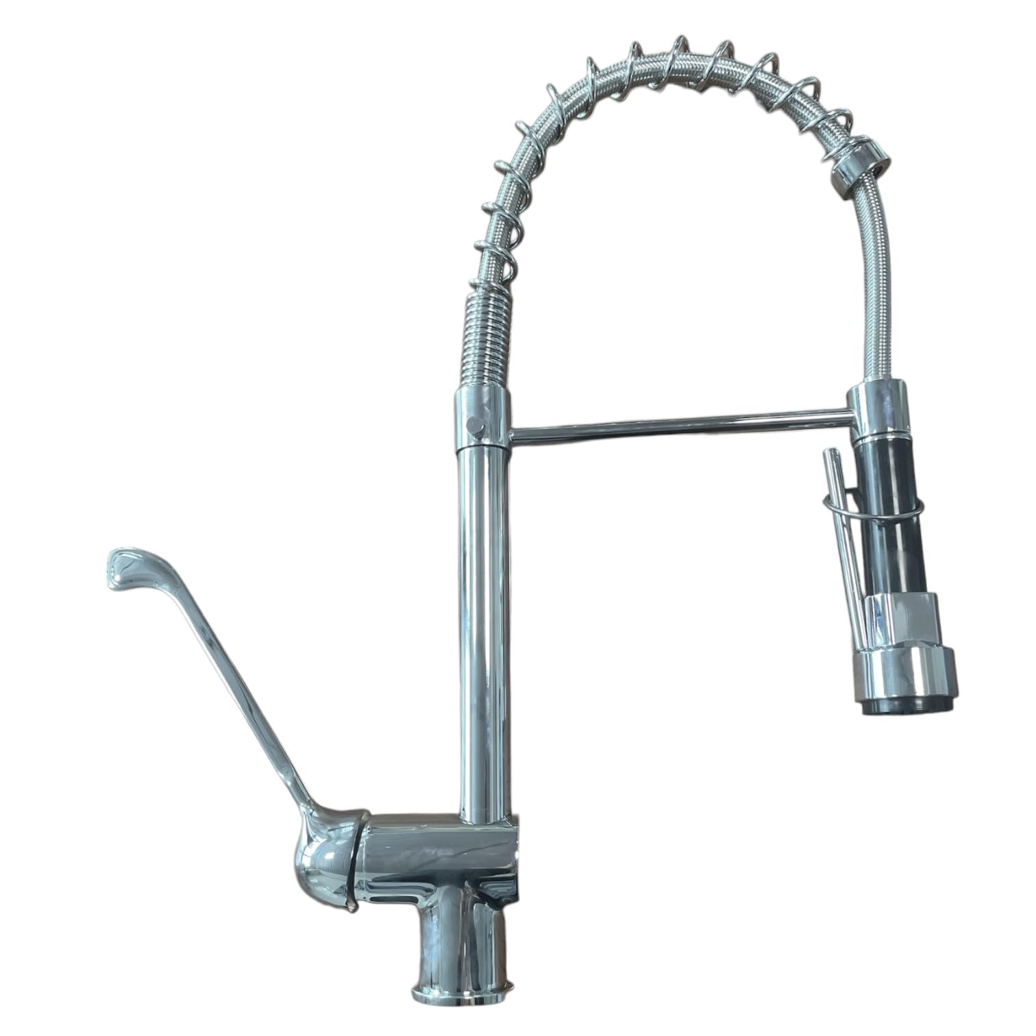 BAGNOCLIC | Miscelatore cucina industriale | Acciaio inox, leva lunga, doccetta con leva | Controllo preciso, installazione semplice | Rubinetto professionale versatile