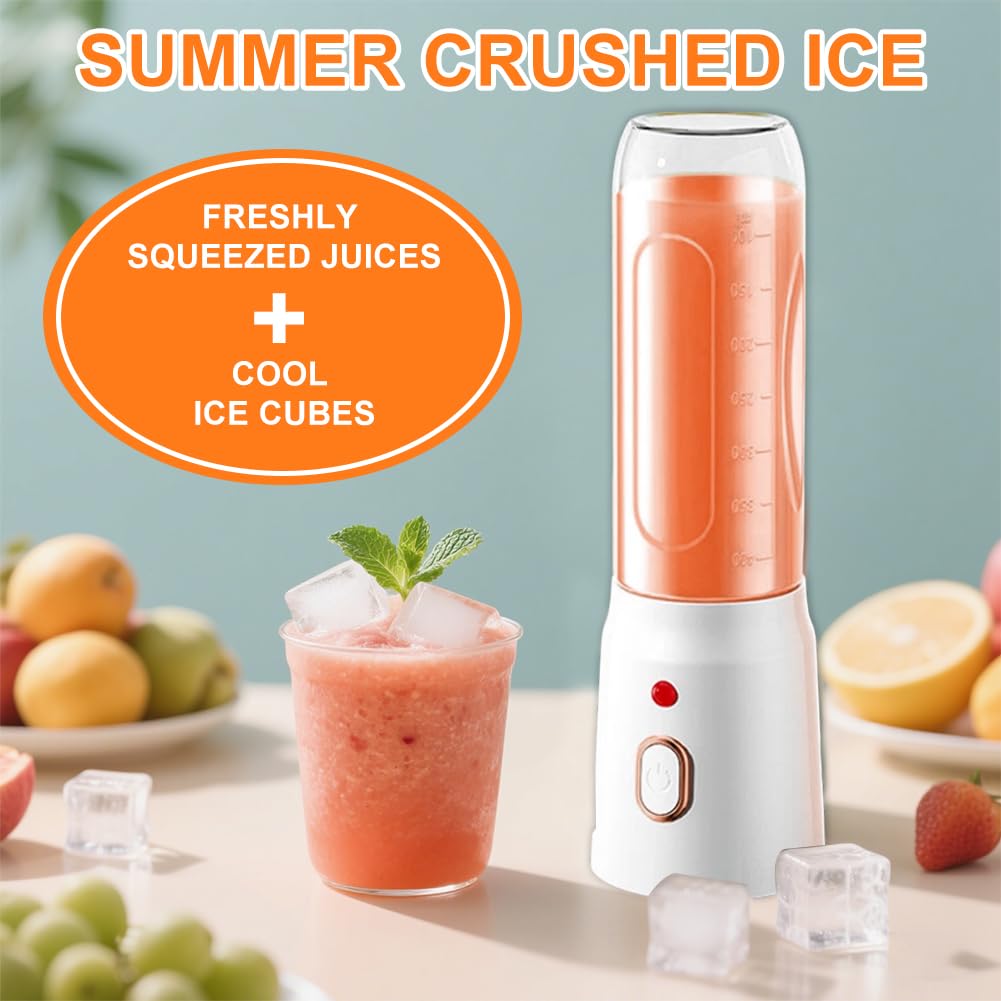 Batidora Portátil Recargable - 500 Ml, Pantalla LED, 16 Cuchillas, Para Smoothies (batería 1500 MAh)