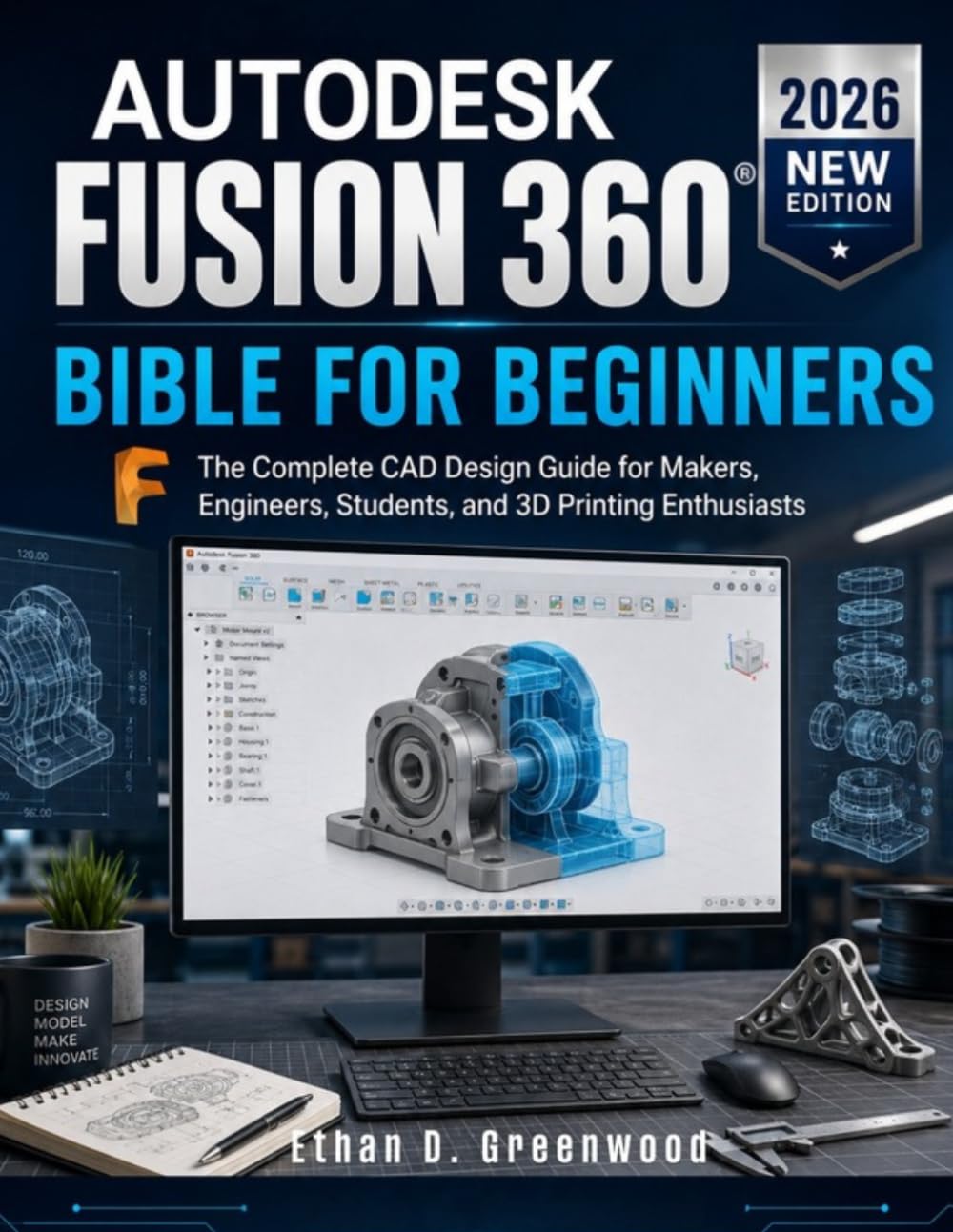 Autodesk Fusion 360 Bible for Beginners: The Complete CAD Design Guide for Makers, Engineers, Students, and 3D Printing Enthusiasts