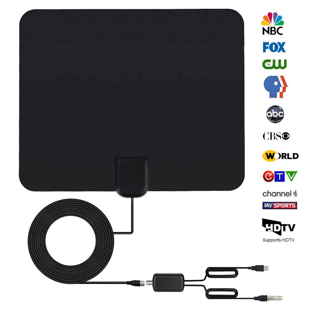 Antenne TV Intérieur Puissante TNT HD,600KM Gamme Antenne Intérieure