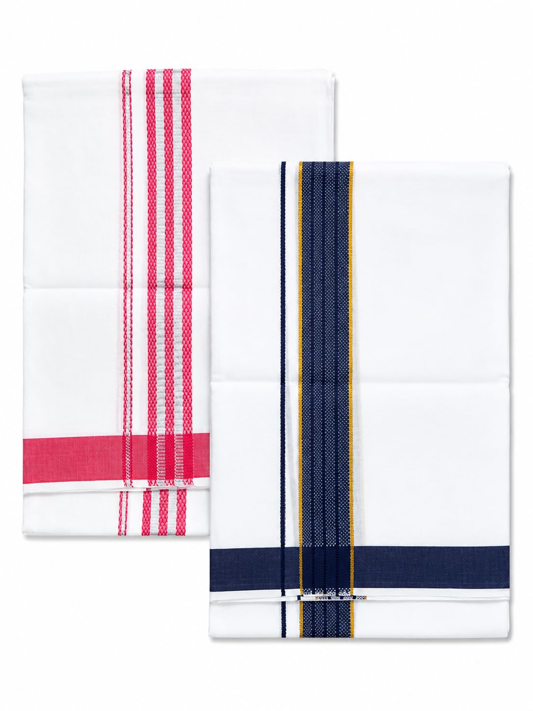 Mens 100% Pure Cotton Premium White Kerala Dhoti, Zari Border 4.00 Metres Size Double Layer Mundu/Veshti-picture-29
