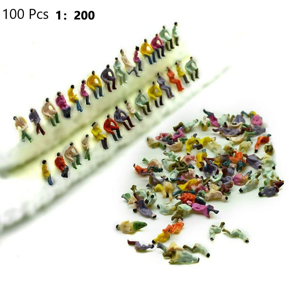 ZYWUOY 100 figure dipinte, scala 1:200 persone in piedi sedute in miniatura passerby, treni figure architettoniche dipinte per scene in miniatura
