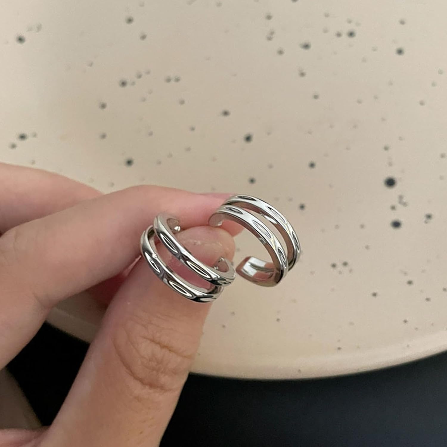 Handmade Vintage C Shape Earrings Small Half Hoop Earrings Wrapped Hoop Dangle Earrings Double Gold C Shape Earrings Wedding Earrings Studs Jewelry for Women and Girls Gifts - Image 3