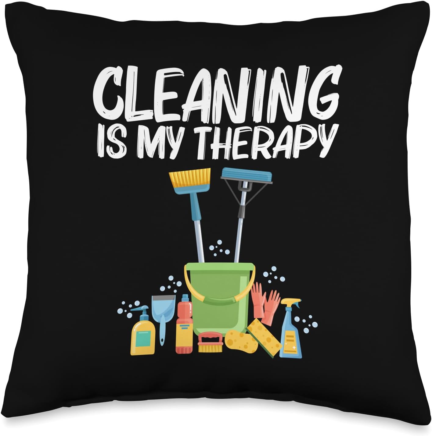 Cleaning Designs For Men Women Housekeeping Cleaner Lovers Throw Pillow