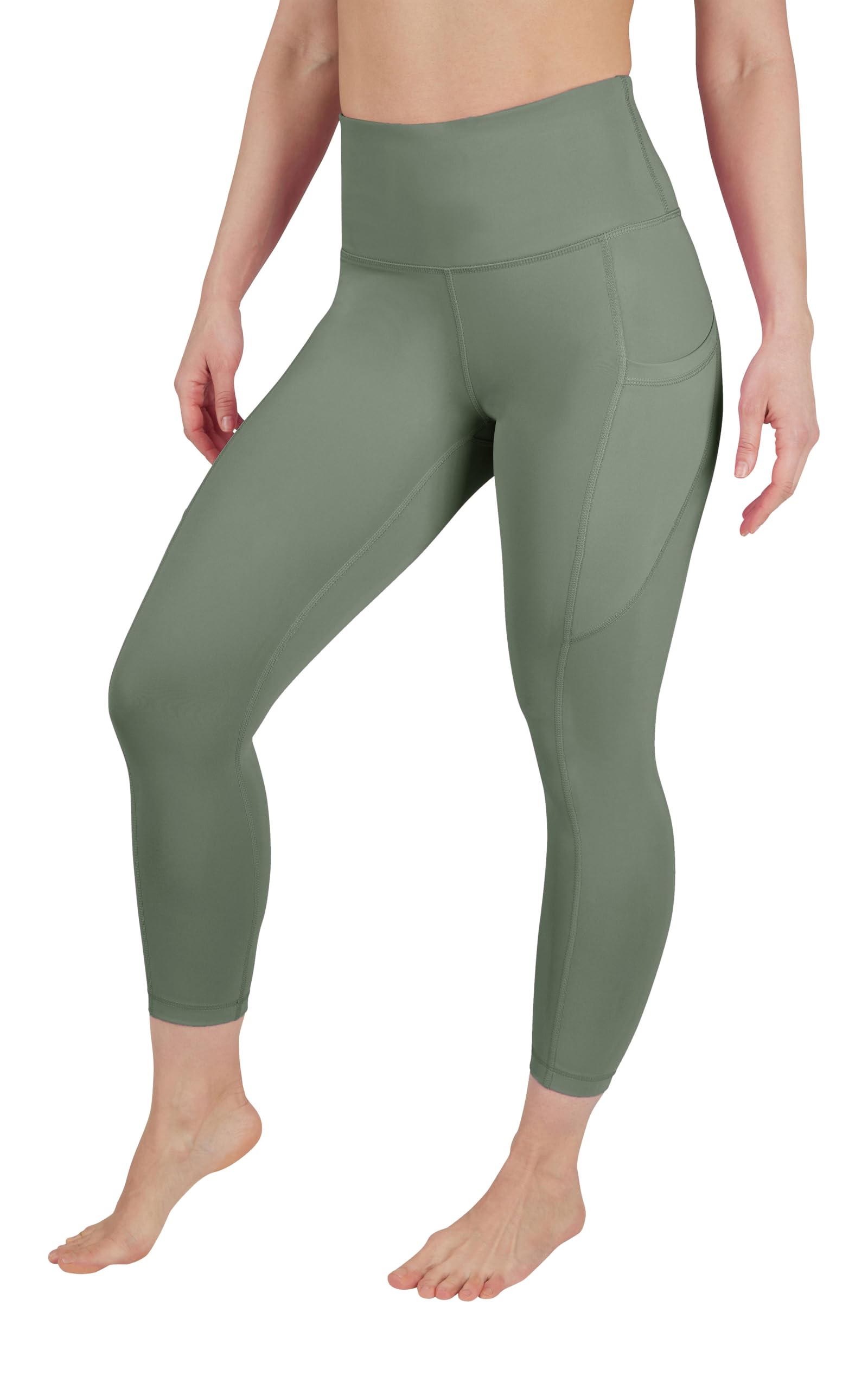 90 Degree By Reflex Womens High Waisted Capri Legging Side Pocket Squat Proof Gym Workout Yoga Pant