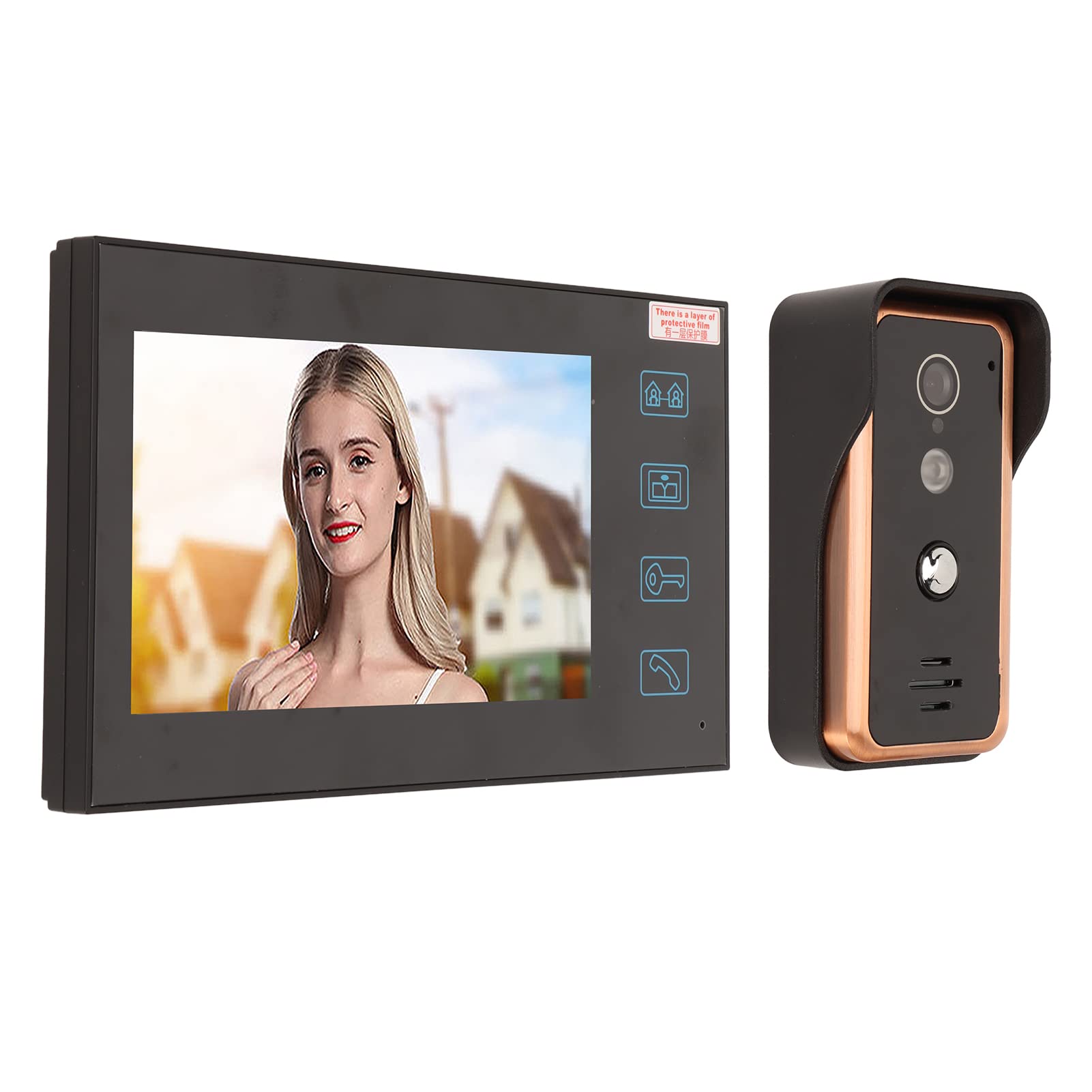 Przewodowy wideodomofon domofonowy, monitor LCD Zestawy dzwonków do wideodomofonów z 7-calowym ekranem dotykowym TFT, wodoodporny, 2-kierunkowy domofon audio do mieszkania domowego biura w willi,