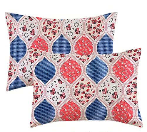 Image of Filymore Floral Printed Pillow Covers | Made with Pure Microfiber Soft & Skin Friendly Pillow Cases | Size (17 x 27 inch, Off White) Set of 2