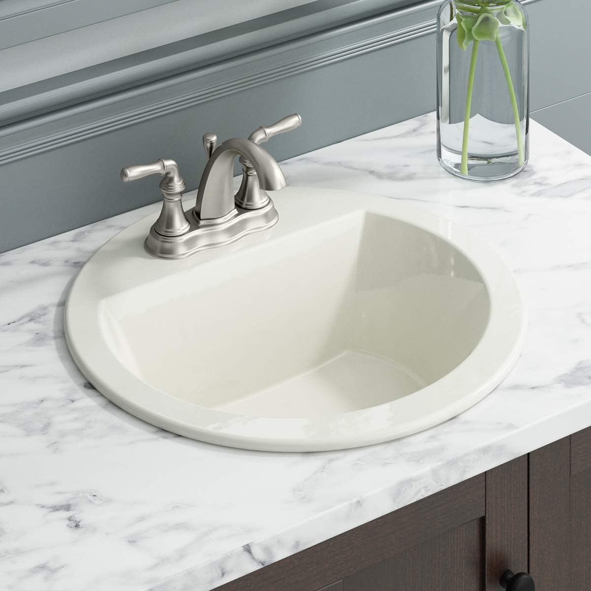 Flash Deals - 70% OFF Kohler K-2714-4-96 vitreous China Drop-In Round Bathroom Sink, 21 x 21 x 10 inches, Biscuit Top Brands Kohler K-2714-4-96 vitreous China Drop-In Round Bathroom Sink, 21 x 21 x 10 inches, Biscuit