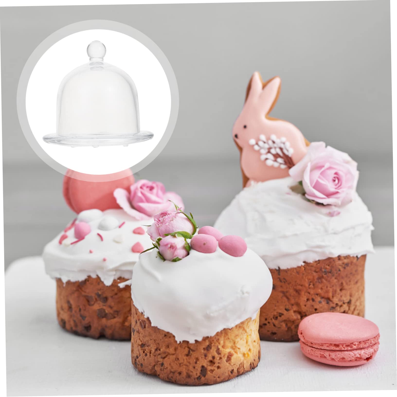 Yardwe Coupole de Verre De Gâteau Gâteau Gâteau Stand avec Couvercle Clair Rond Cloche Dôme Gâteau Affichage Couverture Gâteau Moule À Gâteau en Verre Couverture Plat De Nourriture pour
