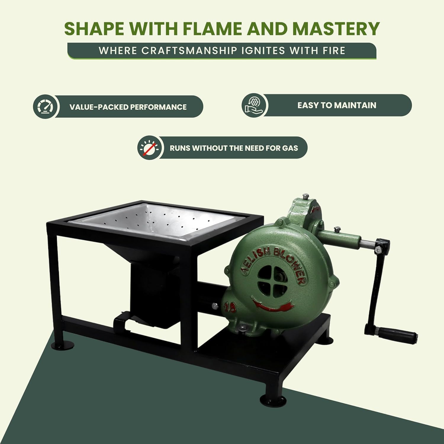 SIMOND Store Blacksmith's Forge - Soffiatore Manuale con Manico a Pedale per la Fabbricazione di coltelli, fabbri, Utensili da forgiatura, forni a Carbone, fornace, Accessori per Cottura e Barbecue,