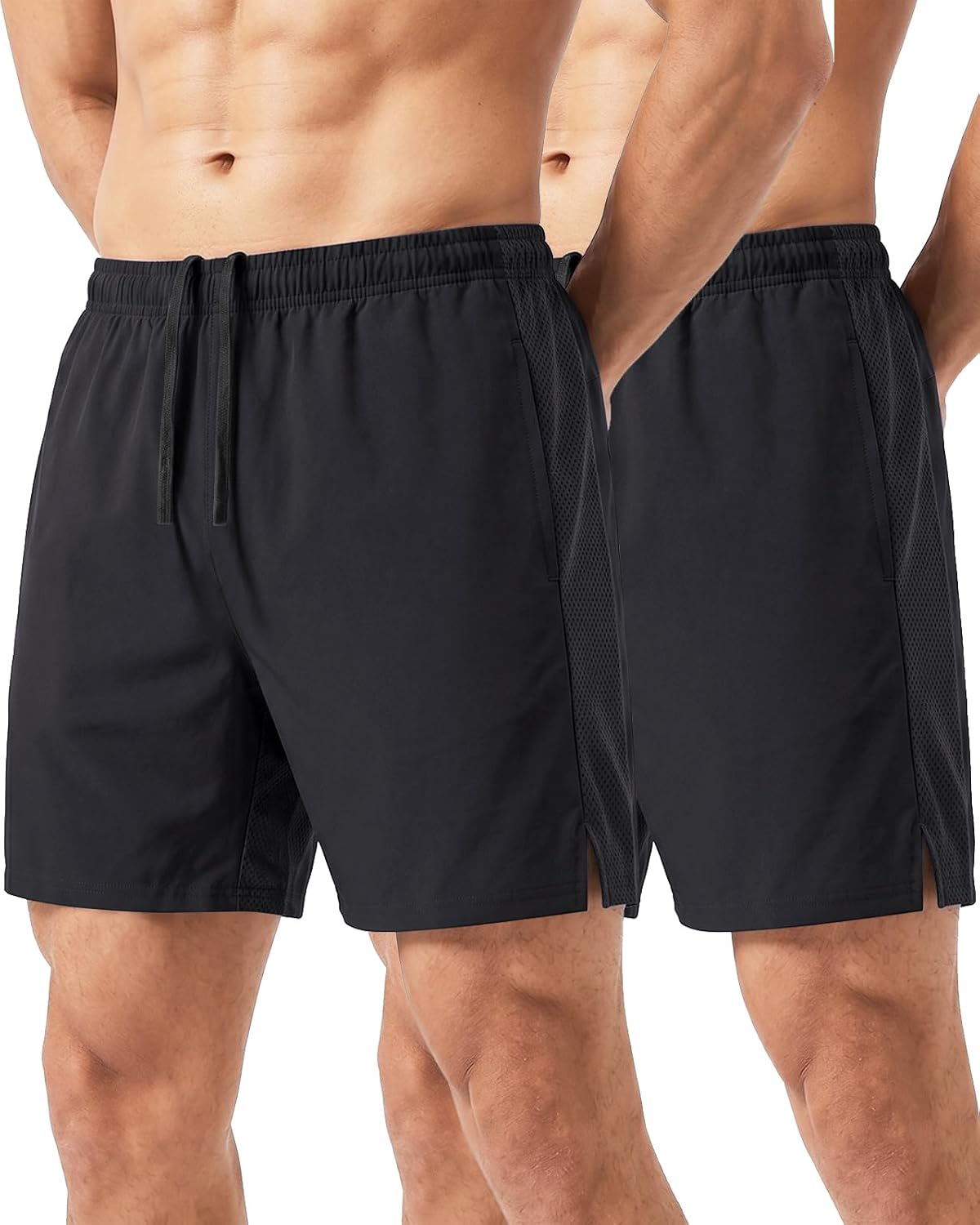 Wangdo Men's Athletic Shorts Lightweight Sports Running Shorts Quick Dry Gym Workout Shorts for Men with Pockets