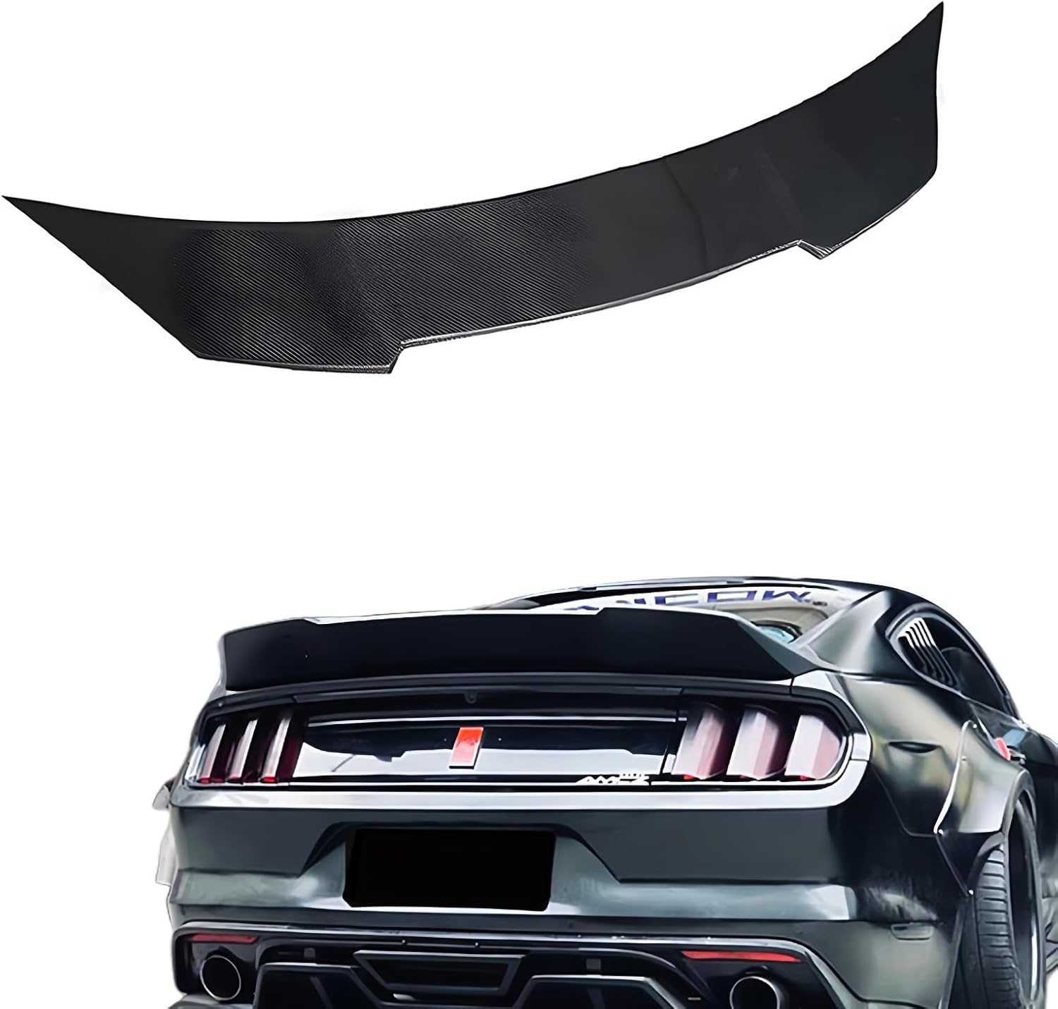 Carbon Fiber Rear Spoiler Wing Compatible with Mustang 2015-2022 Rear Trunk Lip Spoiler Wing Vehicle Body Styling Kit