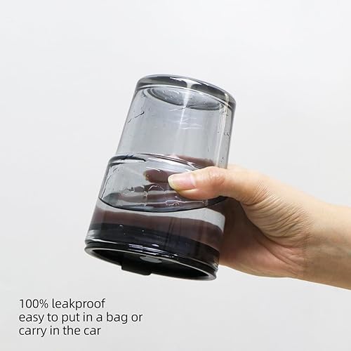 Miniatura 8 de Vasos de vidrio de 15 onzas líquidas con tapas y pajitas, vaso de pared gruesa a prueba de fugas, vasos de café helado reutilizables para bebidas