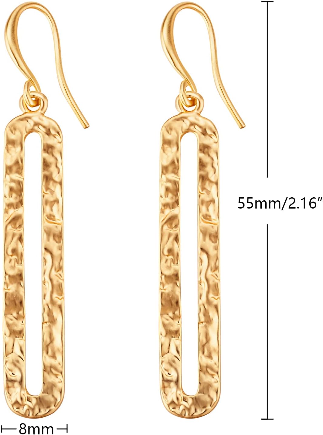 Gold Earrings for Women 14k Gold Plated Dangle Drop Earrings Hypoallergenic Dainty Geometric Rectangle Waterdrop Dangle Minimalist Earrings for Women Trendy - Image 4