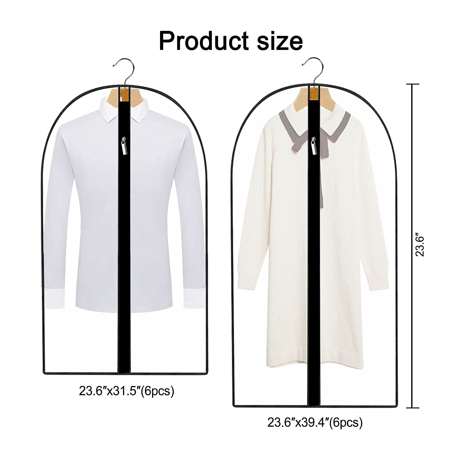 12 Pcs Housses de Vêtements, Housse pour Costume/Penderie Protection Pliable ·Sac de Vêtement, Protection Transparentes Anti-poussière Imperméables av | Leroy Merlin