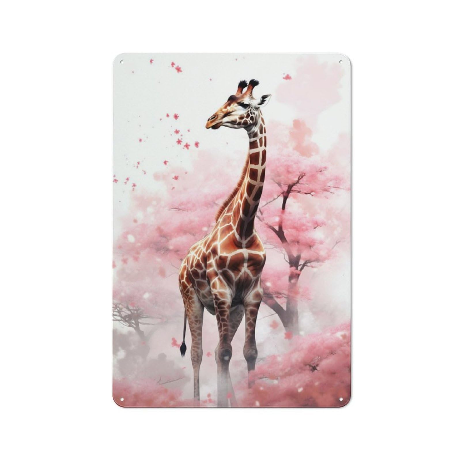 Vintage Metal Sign with Giraffe Design 30x20cm, Rustic Bar Wall Plaque for Bar, Kitchen, Garage Or Games Room