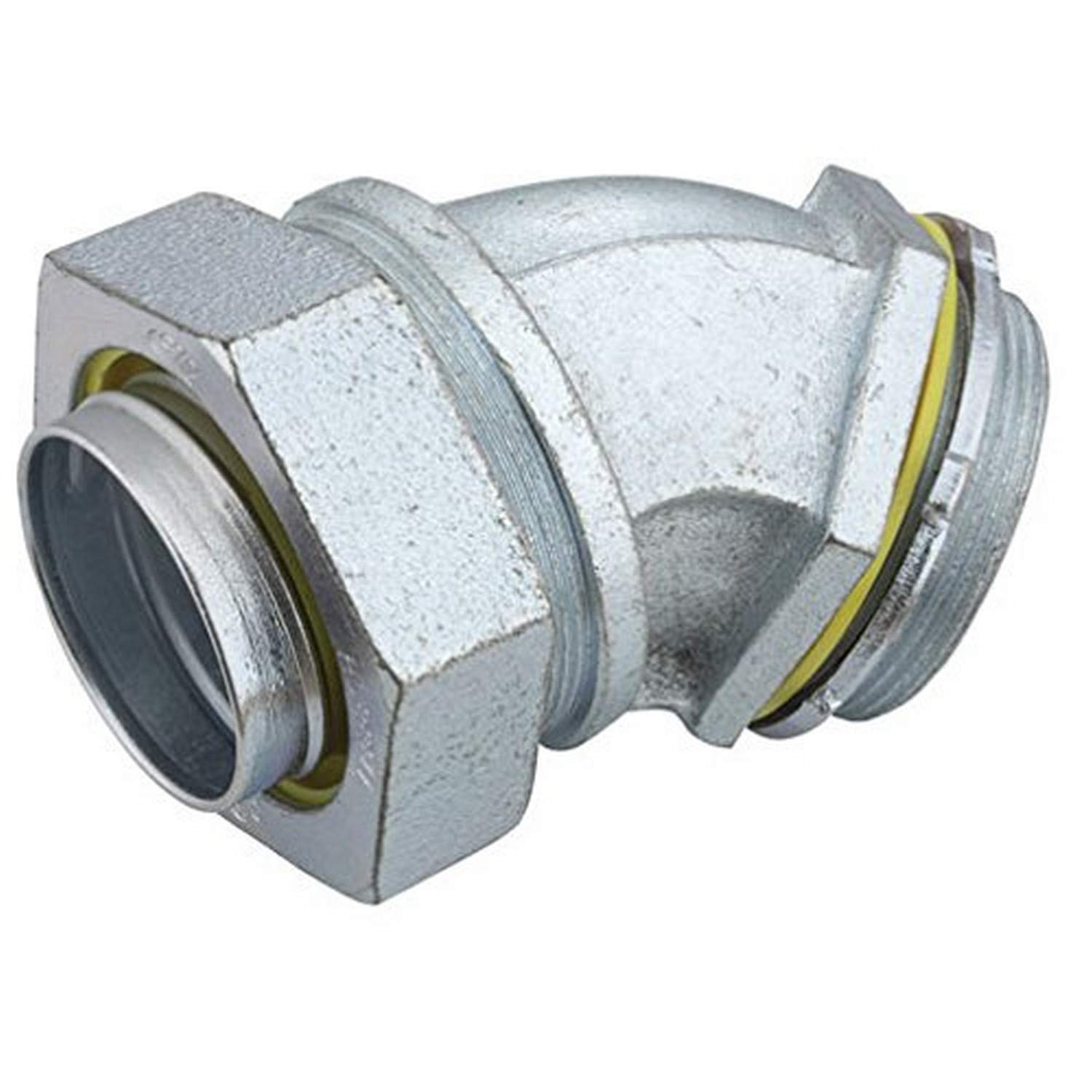 Hubbell-Raco 3448 Liquid Tight Connector, Steel, 45 Degree, 2