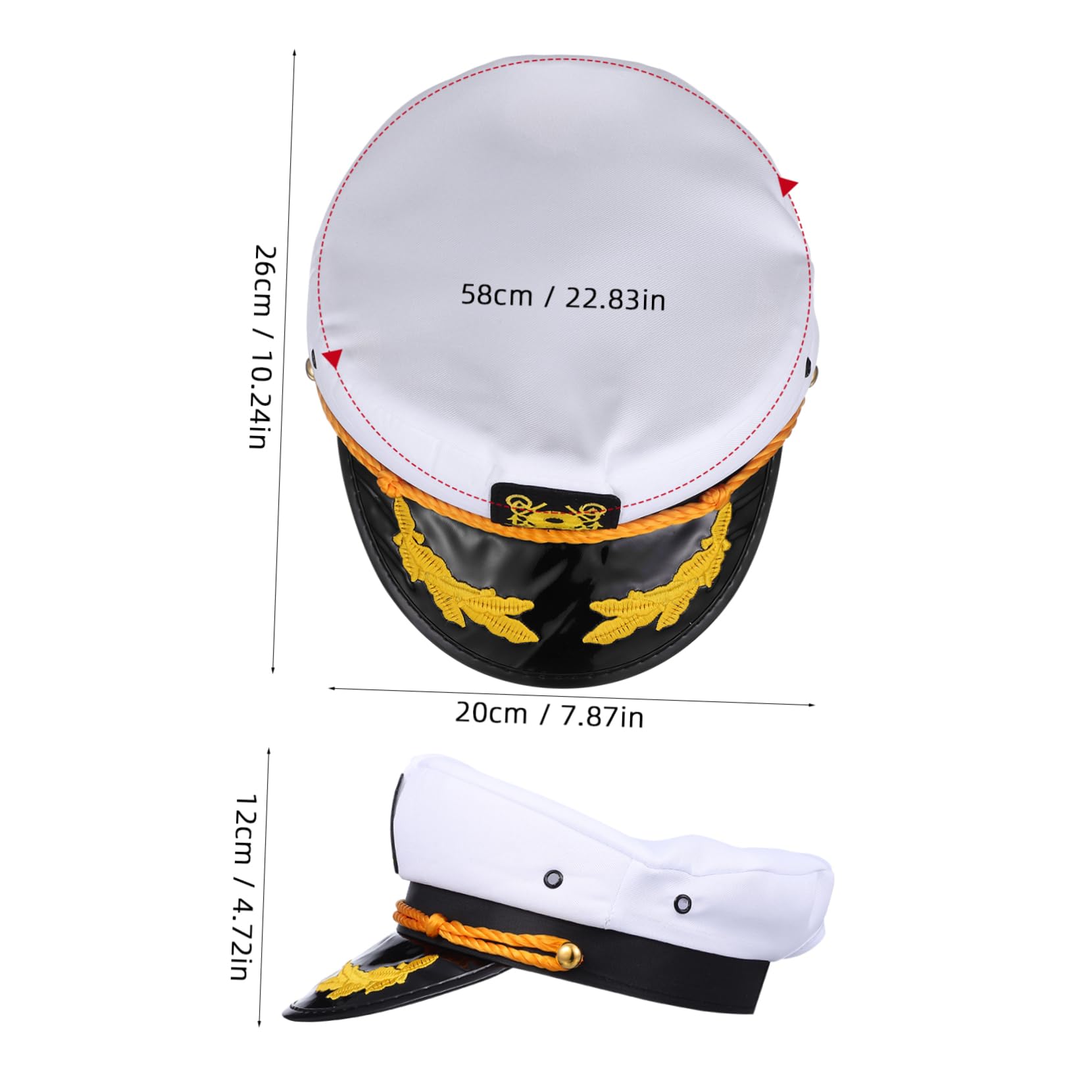 BESPORTBLE Navy Captain Hat Adjustable Sailor Cap for Men and Women Versatile Accessory for Themed Parties Cosplay and Daily Wear Sun Protection with Wide Brim Design