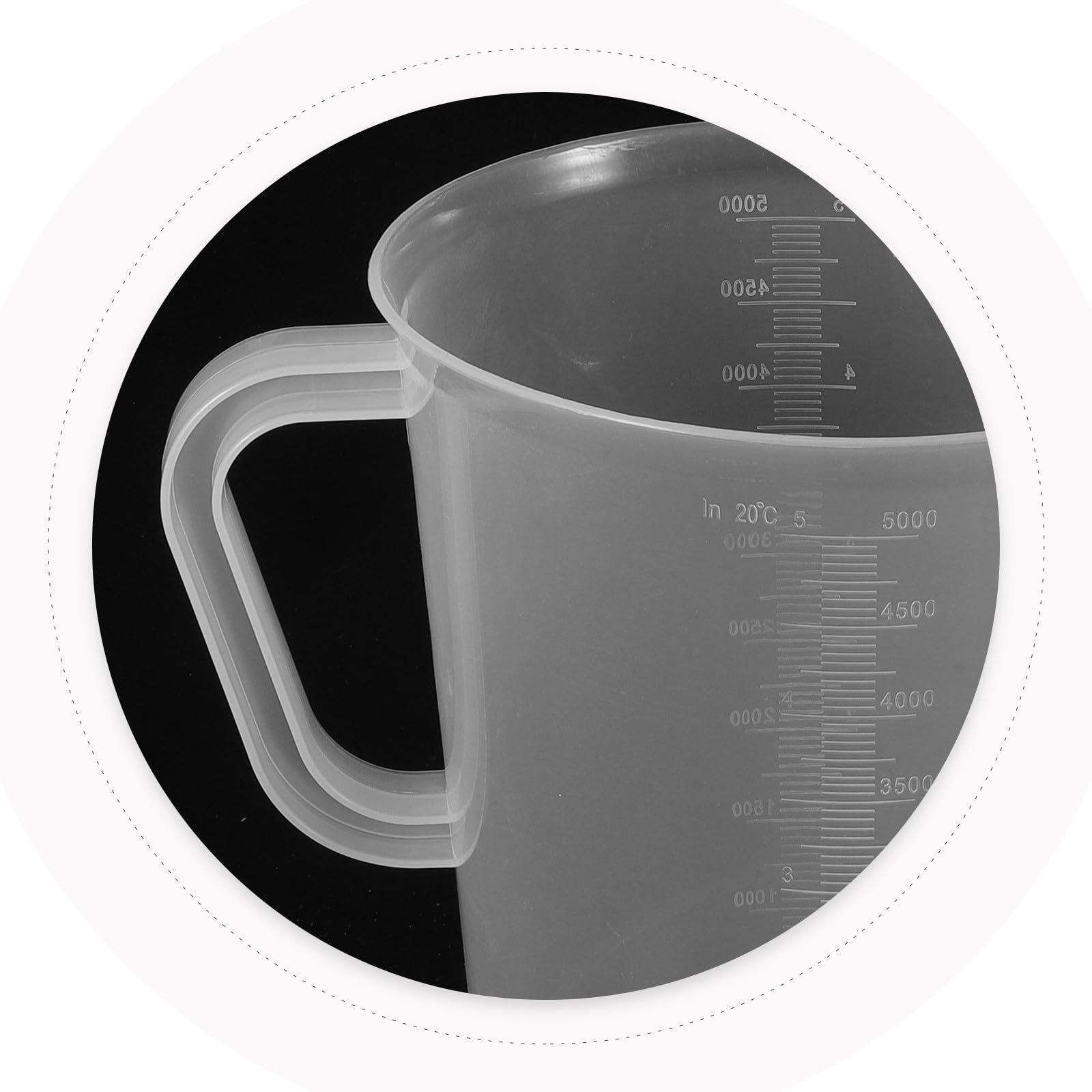 HOMSFOU Misurino Pratico da Cucina 5000ml in Plastica Resistente al Calore Doppia Scala Graduata, Brocca Graduata Trasparente per Cottura e Misurazione Precisa