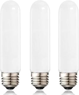 XININSUN Dimmable T10 LED Bulbs 8W Milk White Frosted, 2700K Warm E26 Base, 75W Equivalent Tubular Lights for Sconces Lamps - 3 Pack