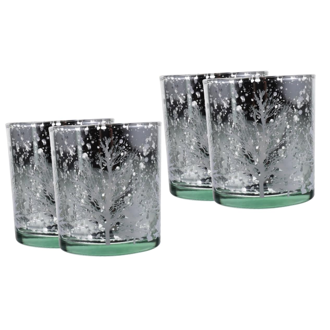 Cabilock 4 Piezas portavelas de Cristal Decoración navideña Decoraciones de Casas Ligeras para el hogar navideños Christmas Xmas Velas cónicas Quieres portavelas de Escritorio
