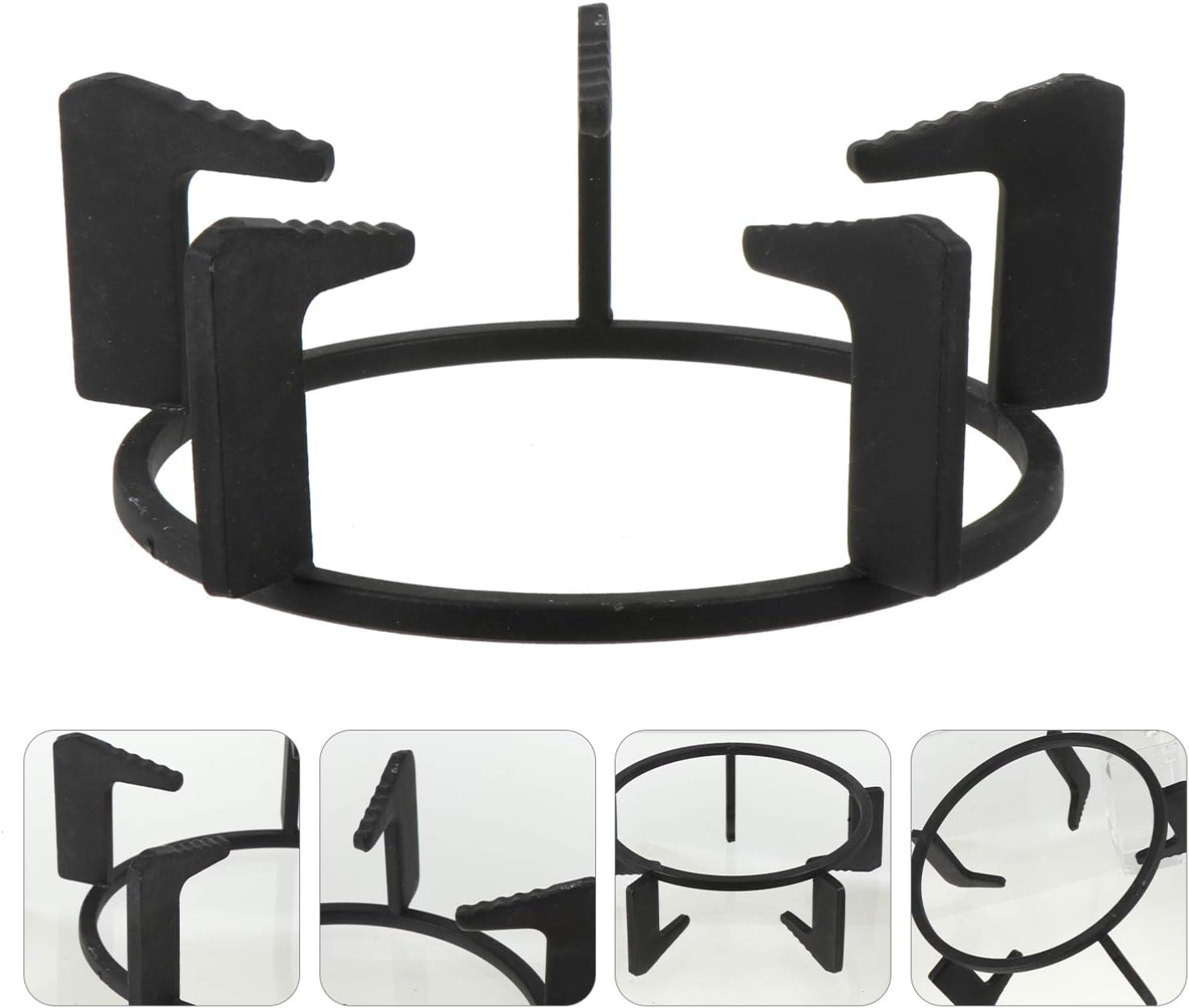 2pcs Cast Iron Wok Ring Cooktop Wok Support Ring Stove Five- Legged Gas Stove Bracket for Cooktop Cooking Pot Kitchen Accessories, Black