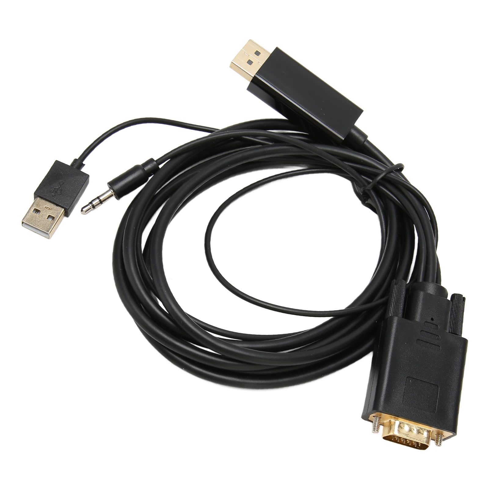 Cavo Connettore da VGA a DP, 1920x1080 60Hz Convertitore Video Full HD 1080P con Alimentazione e Suono per Computer Desktop PC PC Monitor Proiettori HDTV Ecc